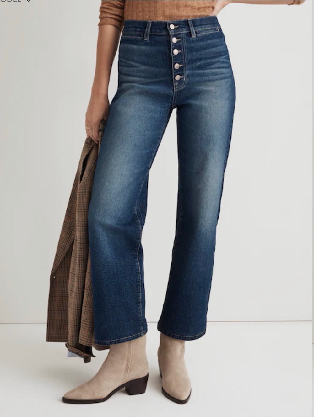 Madewell perfect vintage Wide-Leg Jeans Dark Blue NWT size 23